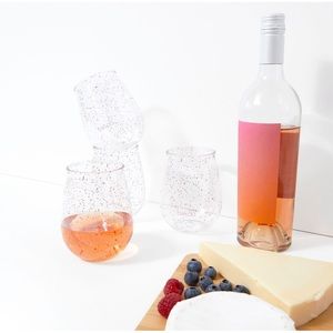 BRAND NEW Bando Acrylic Sparkle Wine Glasses (Set of 4)